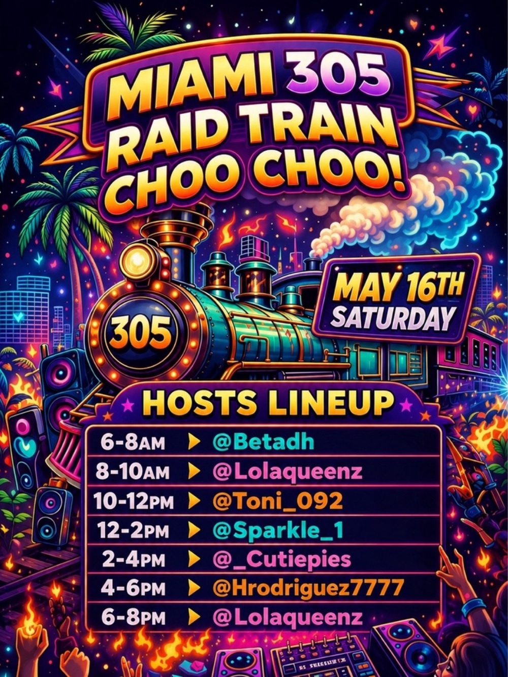 ✨🥳📢305 Miami Party Bus Train ✨🥳🍾😱